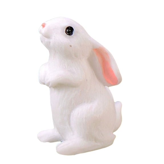 Mini Rabbit Easter Resin Rabbit Mini Bunnies Figures Small Bunnies Miniature Home Decor Garden Ornament for Easter Egg Fillers Cake Home Decor
