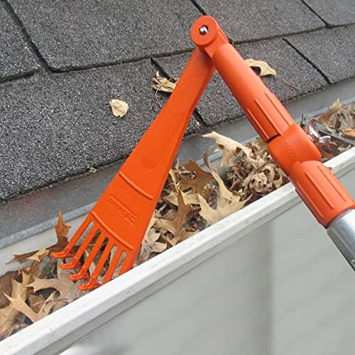 Mini Rake Head Gutter Rake Tool for Removing Leaves & Debris from Roofs, Gutters & Hard-to-Reach Areas Fits Standard Acme Thread & RecommendedPole (Not Included)$$Garden & Patio