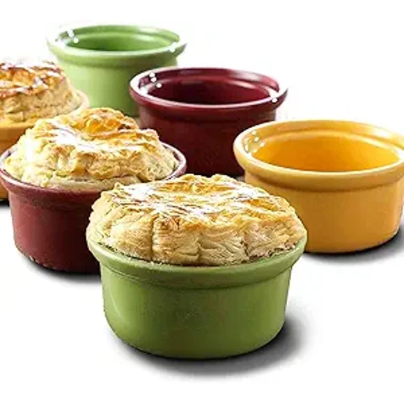 Mini Ramekins Set of 6 Creme Brulee Ramekins 6 oz - Small Baking Dish Oven Safe Set by Jean Patrique