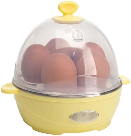 Mini Rapid Egg Cooker, 5-Egg Capacity for Perfect Hard Boiled Eggs or Omelets, Auto Shut Off, Yellow