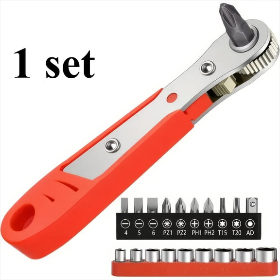 Mini Ratchet Screwdriver Set with Bits & Sockets, Compact Hand Tool Kit for Tight Reach Repairs, DIY & Home Improvement