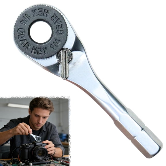 Mini Ratchet Wrench, Portable Multi-Purpose Ratcheting Tool for Furniture Assembly, Bicycle, Electronics, Car Repair & RV Campers, Compact Design(RL 1 PC)