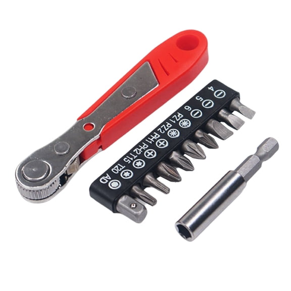 Mini Ratchet Wrench Two-Way Adjustment with Batch Extension Rod Suitable for Screwdriver Drill Tools