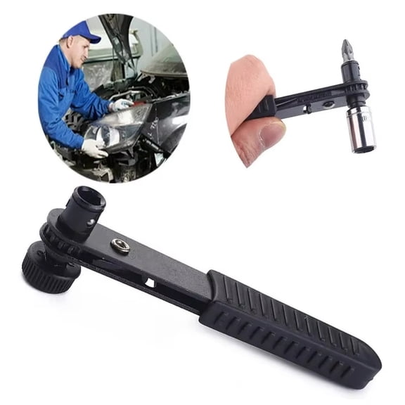 Mini Ratchet Wrench and Bit Driver Set 1/4 in Hex Socket Reversible Tool for Tight Spaces
