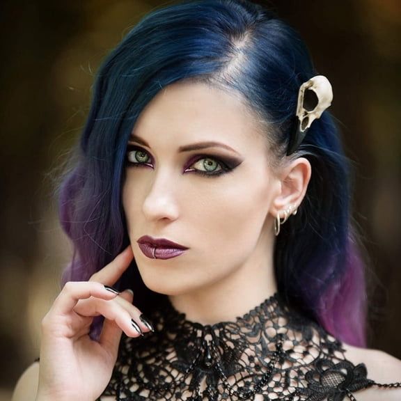 Mini Raven Skull Hair Clip Barrette