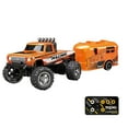 thumbnail image 1 of Mini Rc Monster Truck, 1/64 Scale Monster Truck Remote Control Car with Lights, 2.4Ghz Remote Control Rechargeable Mini Monster Truck Rc, Alloy Rc Semi Truck, Speed Adjustable (With Trailer ), 1 of 6