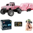 thumbnail image 1 of Mini Rc Monster Truck, Monster Truck Remote Control Car, Rechargeable Remote Control Semi Truck with Trailer, Steering Adjustable/Speed (5#), 1 of 8