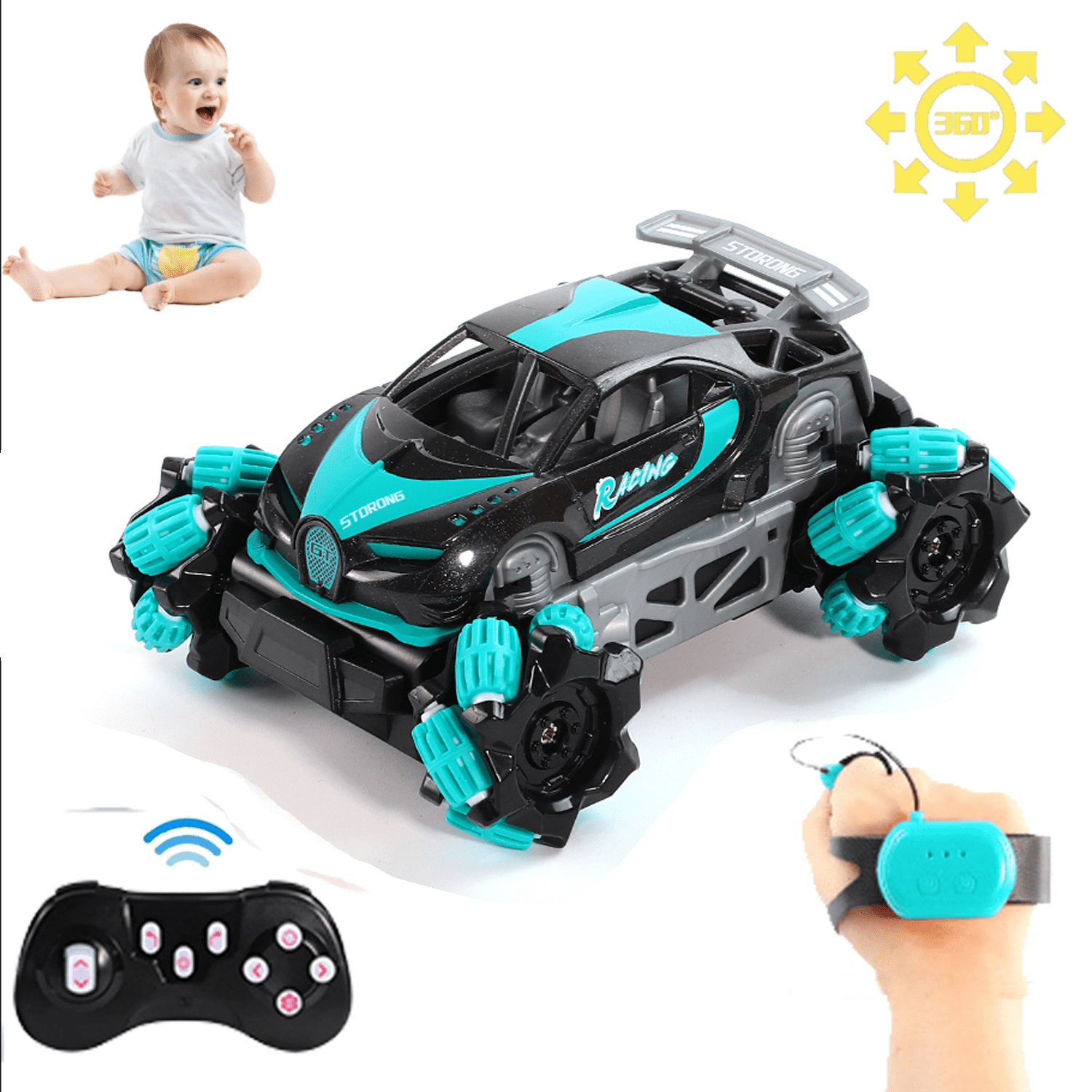 Mini Rc Stunt Car，2.4Ghz Mini Rc Cars For Kids, 360 Flips Rotating