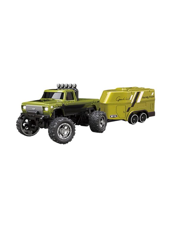 Mini Rc Truck, Truck 164 Scale Alloy,2.4Ghz All Terrain Off-Road Truck,20 KM/H Rc Cars with Lights,USB Rechargeable Truck Remote Control Car,Speed/Steering Adjustable