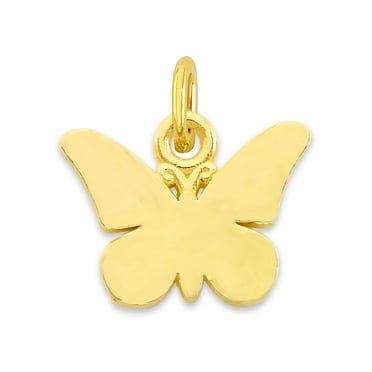 Mini Real Solid Gold Butterfly Charm Available in 10k or 14k Gold, Micro Charm to attach to Charm Bracelet or Necklace