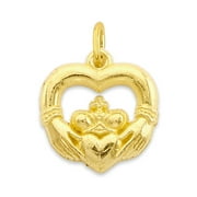 Mini Real Solid Gold Claddagh Charm Available in 10k or 14k, Micro Good Luck Charm to attach to Charm Bracelet or Necklace