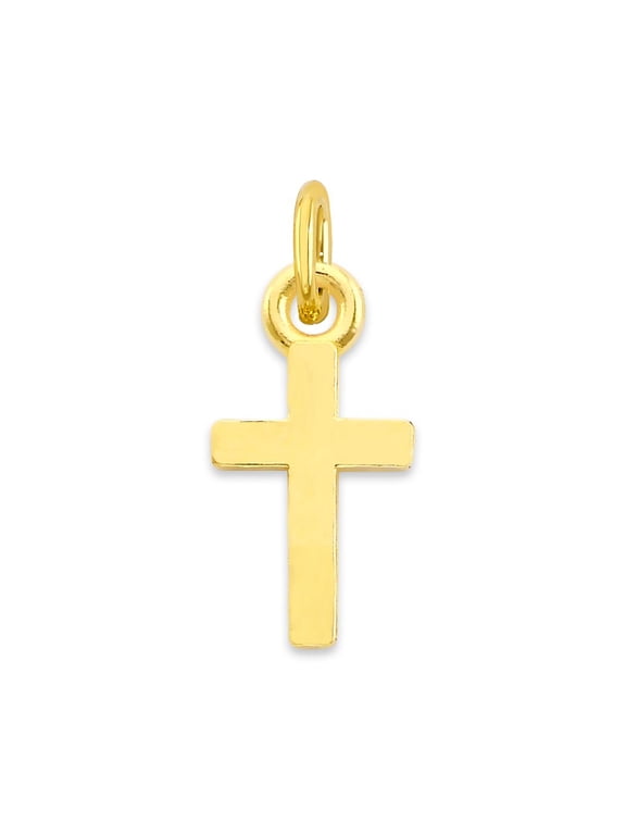 Mini Real Solid Gold Cross Available in 10k or 14k Gold, Micro Charm to attach to Charm Bracelet or Necklace