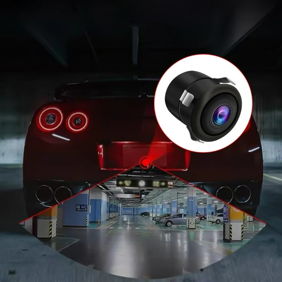 Mini Rear View Reversing Camera with 170掳 Wide Angle CCD Sensor, IP67 Waterproof Night Vision Backup Camera with Parking Guidelines for Car Truck SUV Reverse Safety and Blind Spot Coverage