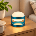 Mini Rechargeable Cordless Table Lamp, Blue, Compact Modern Design for ...