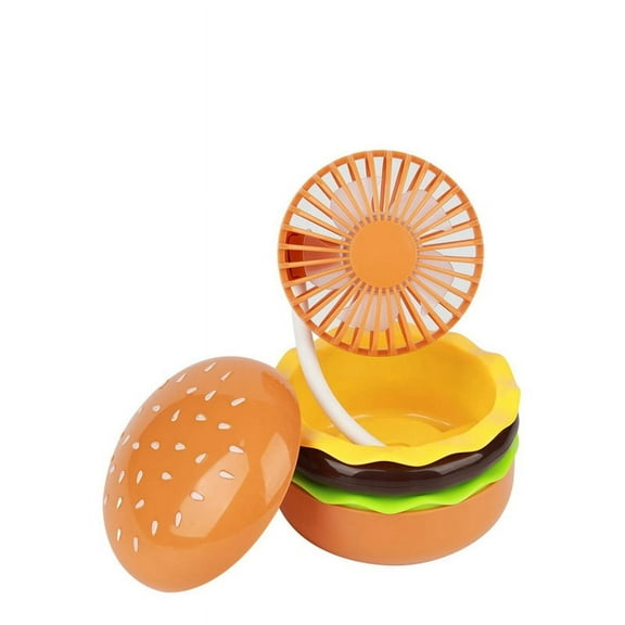 Mini Rechargeable Fan 500mAh Burger Shape Multifunction Desk Fan 3 Speeds Including Mirror Universal Fan,A