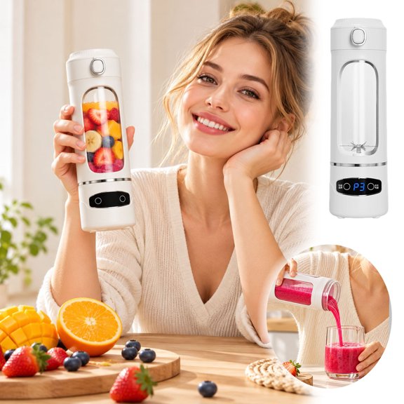Mini Rechargeable Juicer Cup Portable Electric Blender, Personal Smoothie Maker for Home Office Travel, Convenient Fruit Mixing Bottle for Daily Drinks for Warm Winter Days