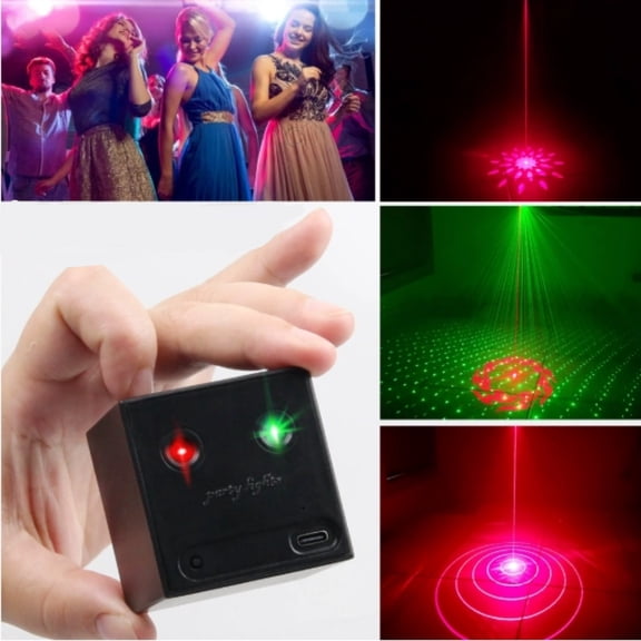 Mini Rechargeable Laser Party Light Projector - Portable RGB Stage Light with One-Button Auto,Music Sync & Fast Charge,Perfect for Outdoor Events,DJ Disco,Camping & Home Parties