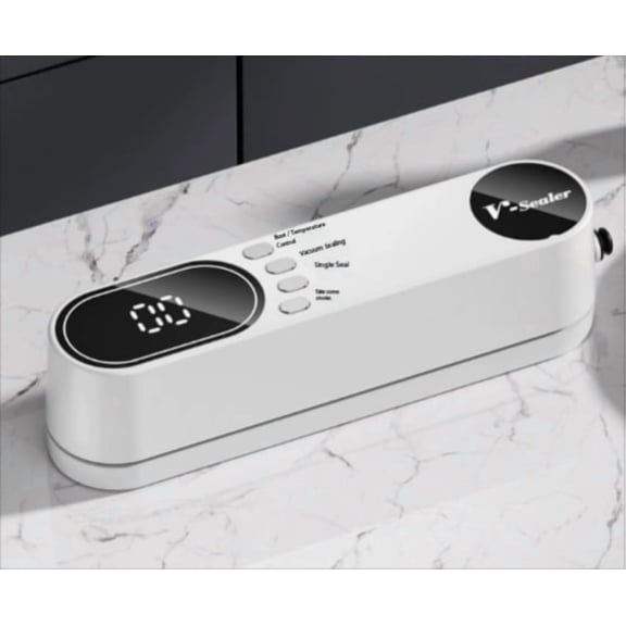 Mini Rechargeable Vacuum Sealer Machine for Food Preservation Fully Automatic Compact Wet & Dry Sealer with Digital Display for Kitchen, Camping, and Travel