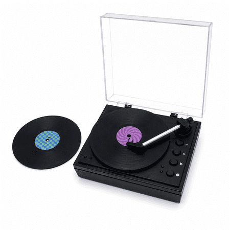 Sourcingbay Mini Turntable Voice Recorder Vintage 4 Discs Usb-C for Desk Decor