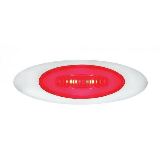 Mini Red 6 LED Glo Halo Truck Trailer Side Marker Clearance Lights / Bezel