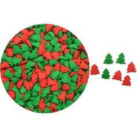 Mini Red And Green Trees Christmas Confetti Sprinkles, Cake, Cookie, Donut, Cakepop Toppings, 6 oz.