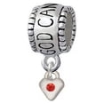 thumbnail image 1 of Mini Red Birthday Crystal Heart - God Can Charm Bead, 1 of 1