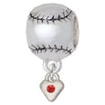 thumbnail image 1 of Mini Red Birthday Crystal Heart - Softball Charm Bead, 1 of 1