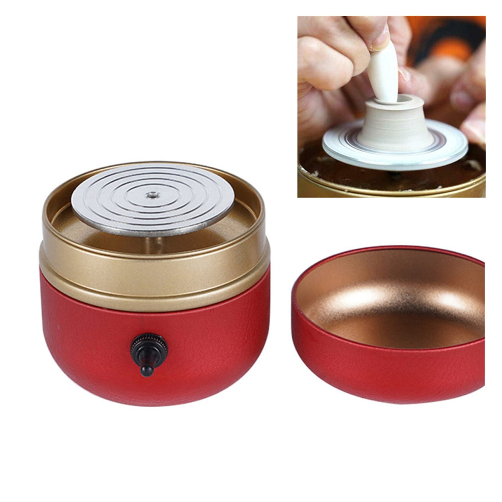 Mini Red Ceramic Wheel 1500 Rpm / Minimum Electric Ceramic Machine Ceramic Tools In Your Own Clay With Children's Art Education Tray ,Wide Ranging Usage