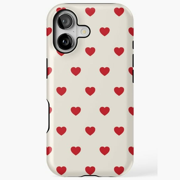 Mini Red Hearts Romantic Pattern Art Design Case for iPhone 17 to 11 Pro Max