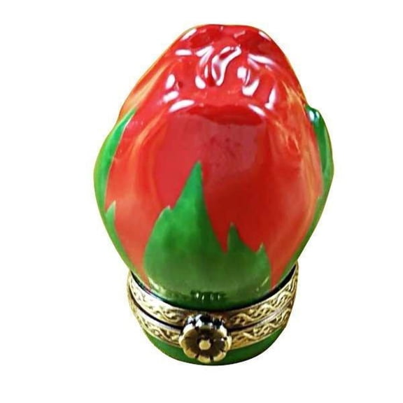 Mini Red Rosebud Box for Home Decor Limoges Box Porcelain Figurine