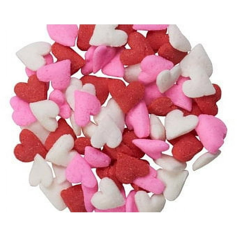 Mini Red, White & Pink Valentine's Day Heart Confetti Sprinkles