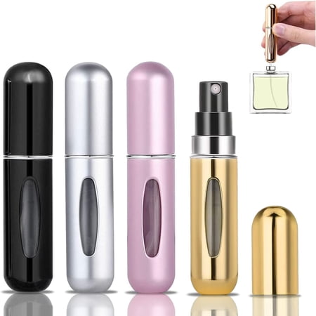 Mini Refillable Perfume Atomizer Bottle, Portable Perfume Spray Bottle Atomizer Perfume Bottles 5ml Travel Size Refill Pump Case (4pcs)