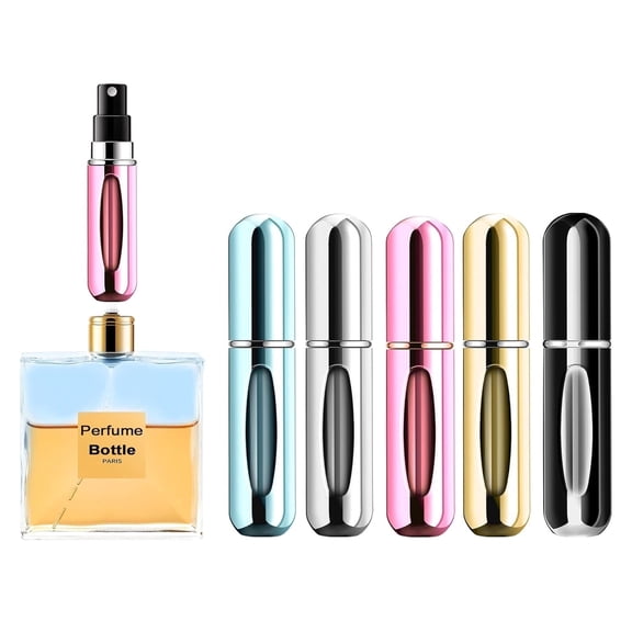 Mini Refillable Perfume Portable Atomizer Bottle Refillable Perfume Spray, Refill Pump Case for Traveling and Outgoing (5ml, 4 Pack)
