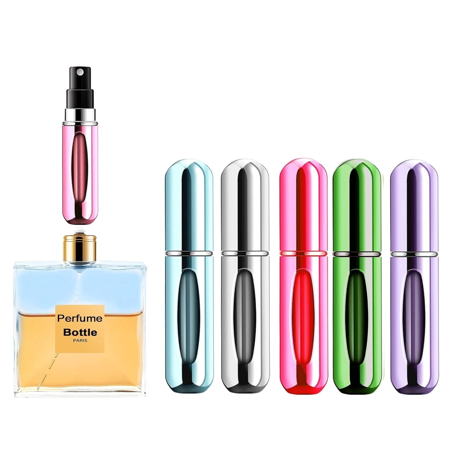 Mini Refillable Perfume Portable Atomizer Bottle Refillable Perfume Spray, Refill Pump Case for Traveling and Outgoing (5ml, 4 Pack)