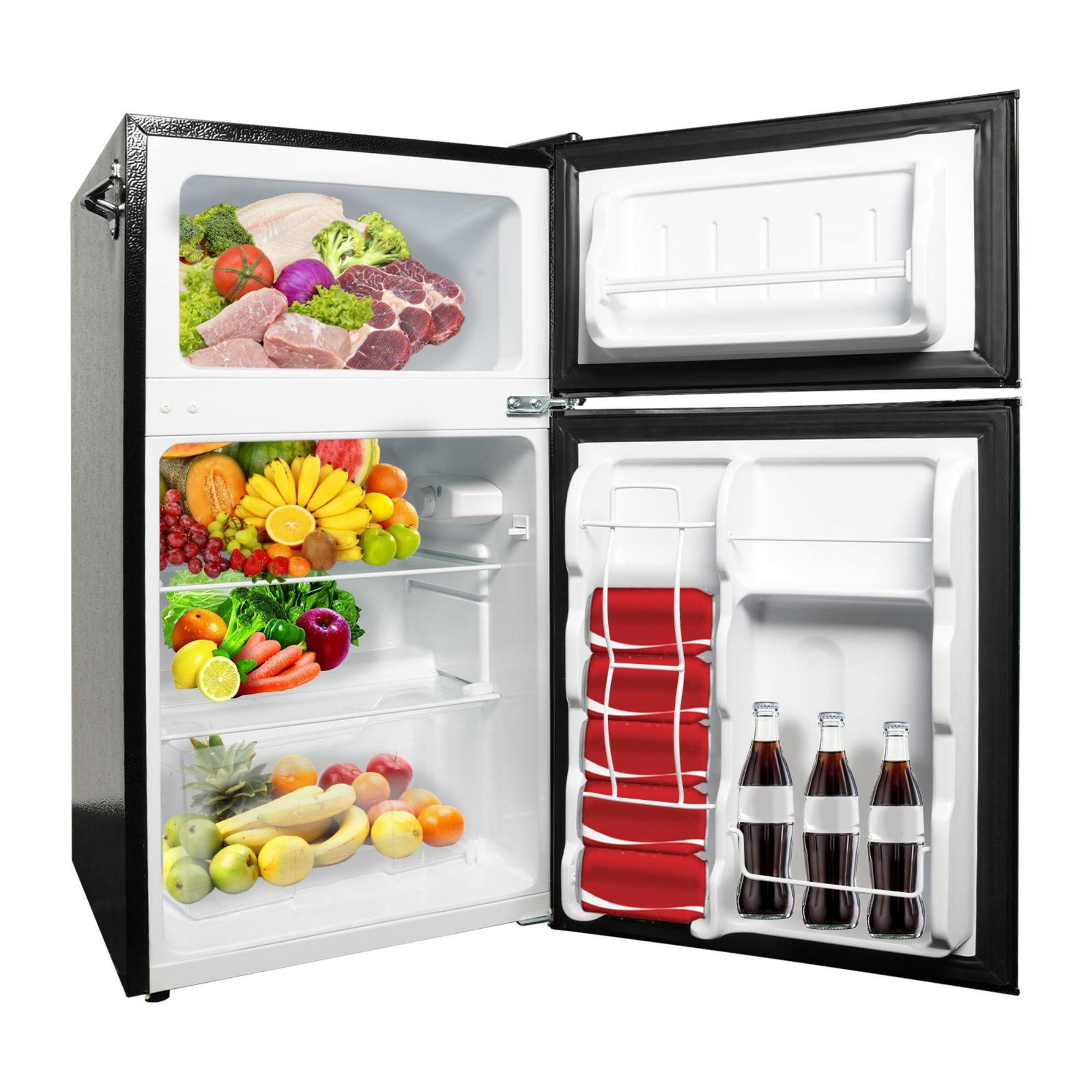  LDAILY Compact Refrigerator, 2.4 cu ft Mini Fridge with  Adjustable Temperature 32℉ to 50℉, Auto Defrost, Reversible Door, Removable  Glass Shelves, Small Fridge for Dorm, Garage, Camper, Basement or Office  (White) 
