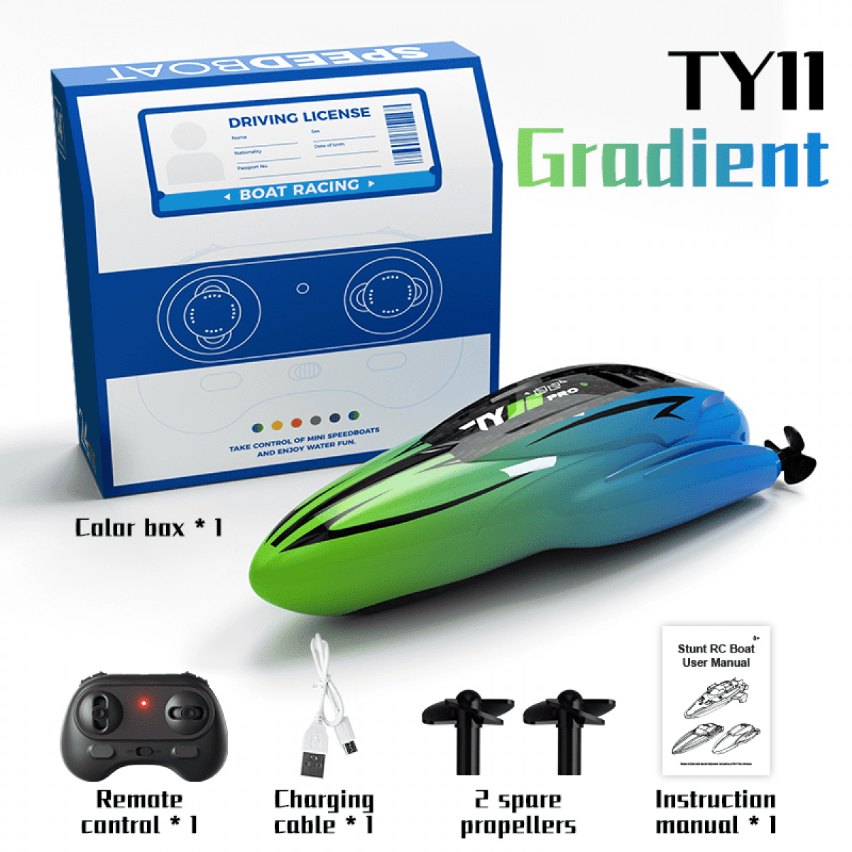 Mini RC Boat for Pool, 2.4G RC Water Toys Electric Boat for Aged 14+ Christmas Birthday Gifts