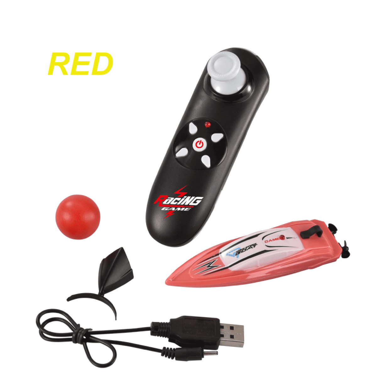Mini Remote Control Boat for Kids, 2.4G High Speed Electric Speedboat Indoor Water Bath Toys for Boys Girls Ages 3+ Christmas Birthday Gifts(Red)