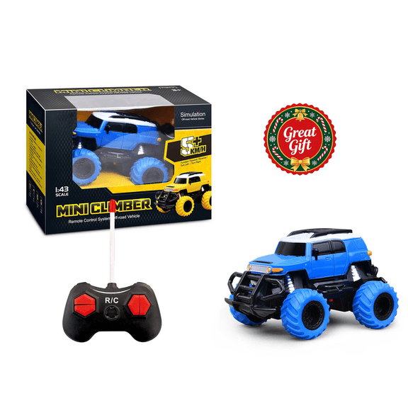 Mini Remote Control Monster Truck, 2.4GHz All-Terrain Off-Road Climbing RC Vehicle with Big Rubber Tires, Kids Indoor Outdoor Play Toy, Christmas Birthday Holiday Gift for Toddler Boys Girls Ages 4 +