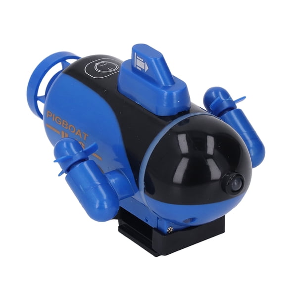 Mini Remote Control Submarine, Rechargeable RC Diving Boat Toy for Water Tub Fish Tank, Blue