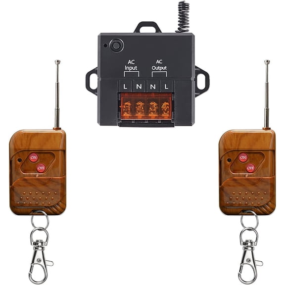 Mini Remote Switch,AC110V/120V/220V/240V Wireless RF 10A Relay Switch,Wireless Remote Control Switch with 324FT Long Range for Light,Water Pump,Household Appliances,Garage Door