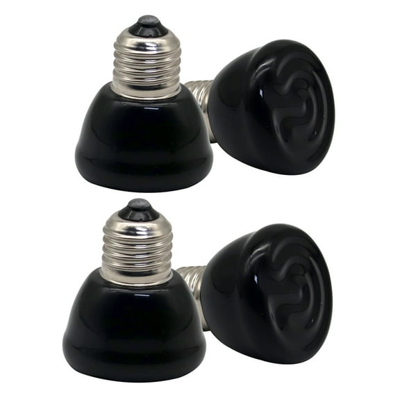 Mini Reptile Heat Lamp Bulb Ceramic Infrared Heat Emitter(4 Pack) E26/E27 Base, AC110V, for Pet Amphibian Snake, Turtle, Lizard, Chicken, Brooder Coop, No Light (25Watts)
