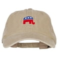 thumbnail image 1 of Mini Republican Elephant Embroidered Washed Buckle Cap - Khaki OSFM, 1 of 5