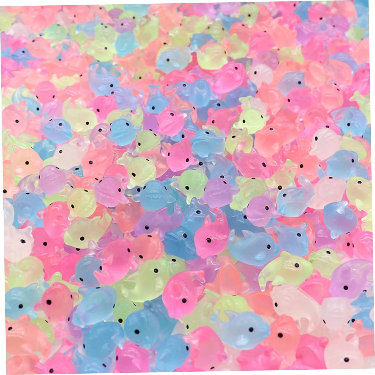 120 Pcs Luminous Mini Ocean Resin Animals Glow In The Dark Tiny Sea