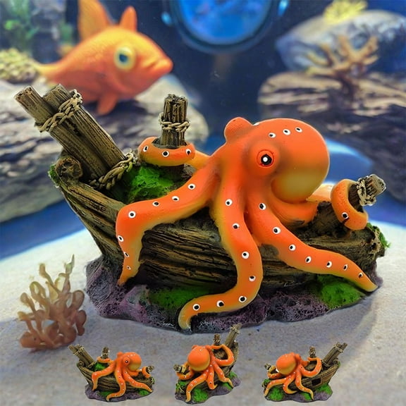 Mini Resin Aquarium Decoration, Small Fish Tank Ornament, Underwater Landscape Accessories for Freshwater and Saltwater Tanks, Easy Placement and Decor