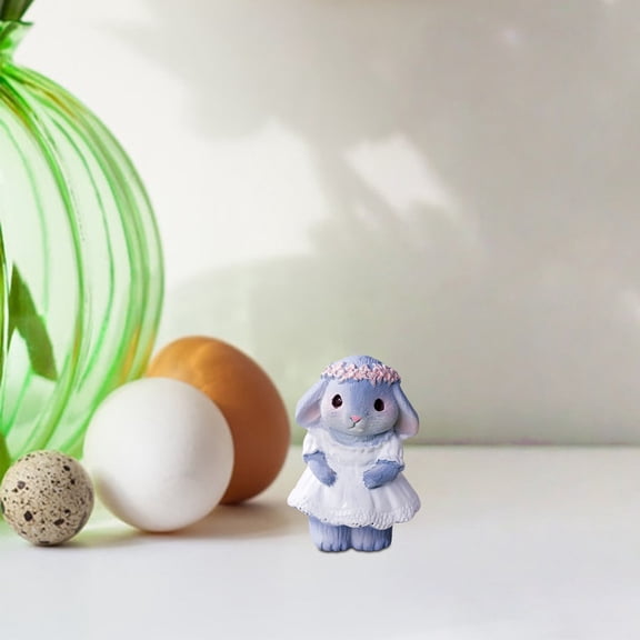 Mini Resin Bunny Figurines – Realistic Rabbit Miniatures For Egg Stuffers, Fairy Garden Accessories, Terrarium Crafts, Cake Toppers, Desk & Car Decorations, Spring Ornaments And Gift Playset