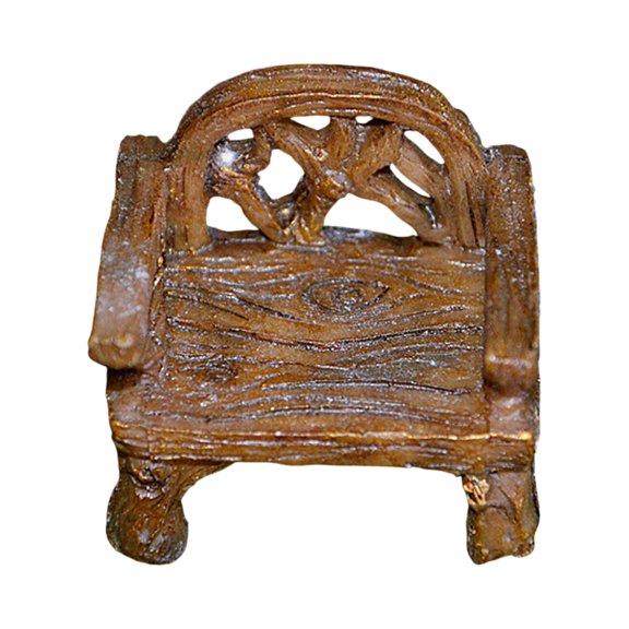 Mini Resin Chair Figurine, Faux Wooden Texture Decorative Craft - Resin Construction, Faux Chair Form, Mini Size for Versatile Placement - Home Decor (Living Room, Bedroom, Office), Shelf Display, Ta
