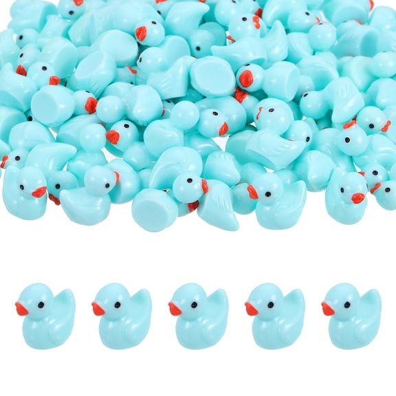 Mini Resin Ducks, Cute Tiny Ducks to Hide Miniature Figures Bulk Perfect for Dollhouse & Micro Fairy Garden & Landscape & Aquarium & DIY Craft Decor(Blue, 120pcs)