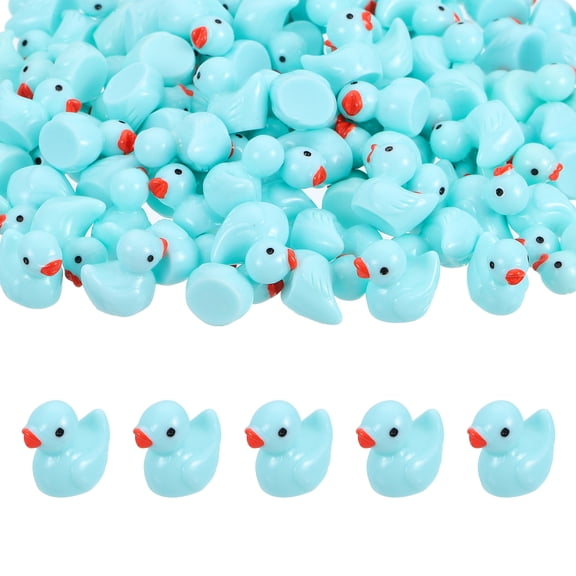 Mini Resin Ducks, Cute Tiny Ducks to Hide Miniature Figures Bulk Perfect for Dollhouse & Micro Fairy Garden & Landscape & Aquarium & DIY Craft Decor(Blue, 60pcs)