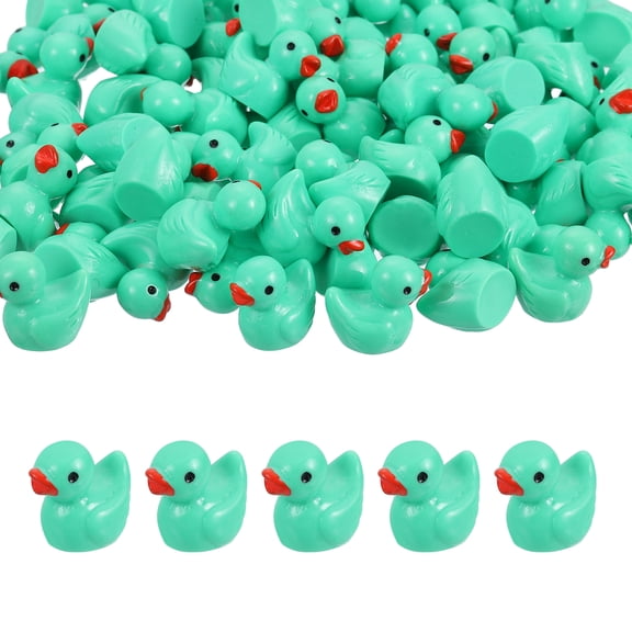 Mini Resin Ducks, Cute Tiny Ducks to Hide Miniature Figures Bulk Perfect for Dollhouse & Micro Fairy Garden & Landscape & Aquarium & DIY Craft Decor(Green, 120pcs)