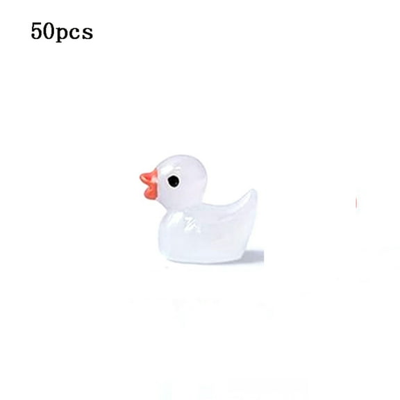Mini Resin Ducks Luminous Tiny Ducks Figures Diy Charms Miniature Ducks Glow in The Dark Ornaments for Micro Fairy Garden Landscape Aquarium Birthday Party Decor